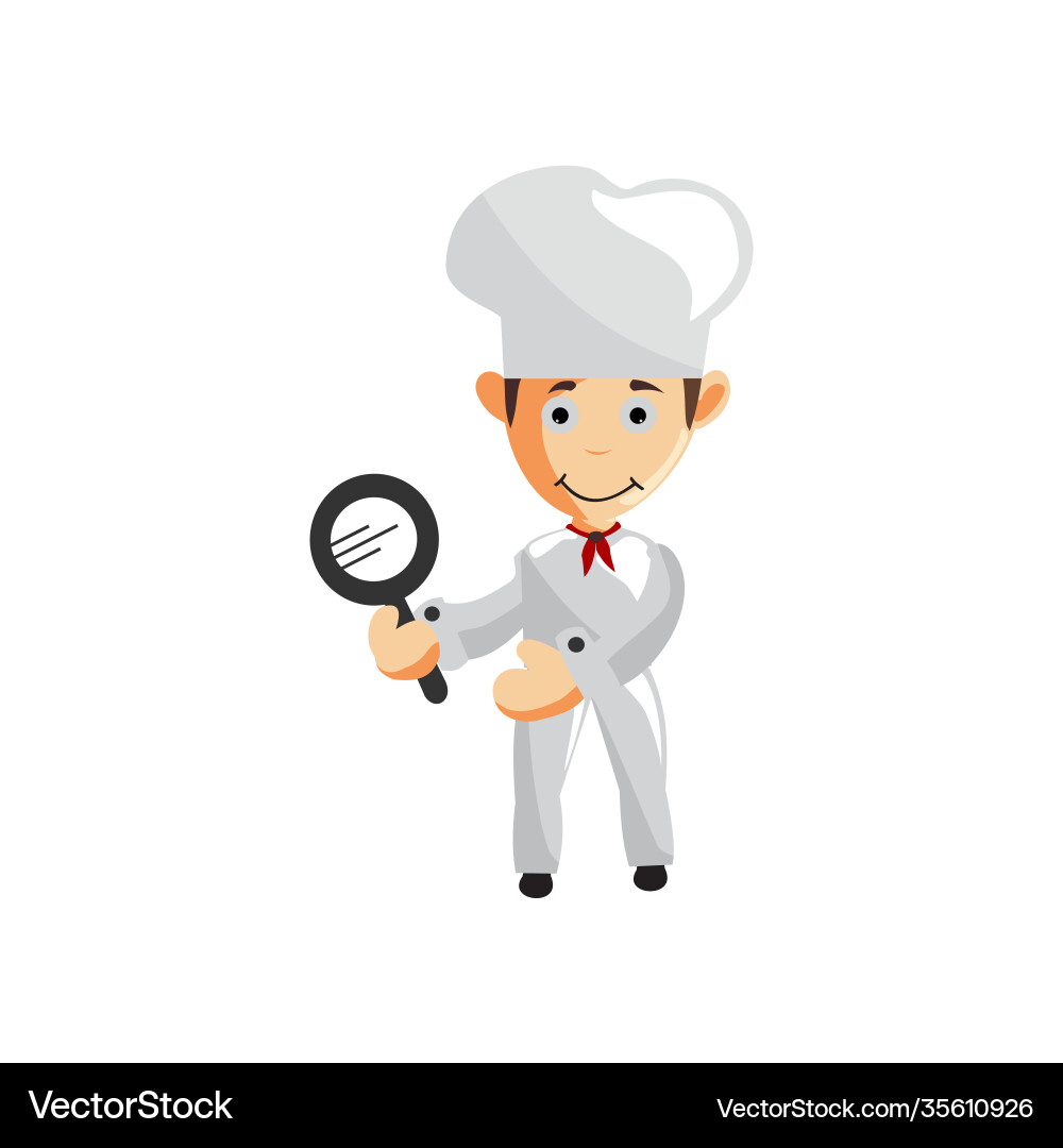 Chef character creation template pose hold Chef character creation template pose hold vector image