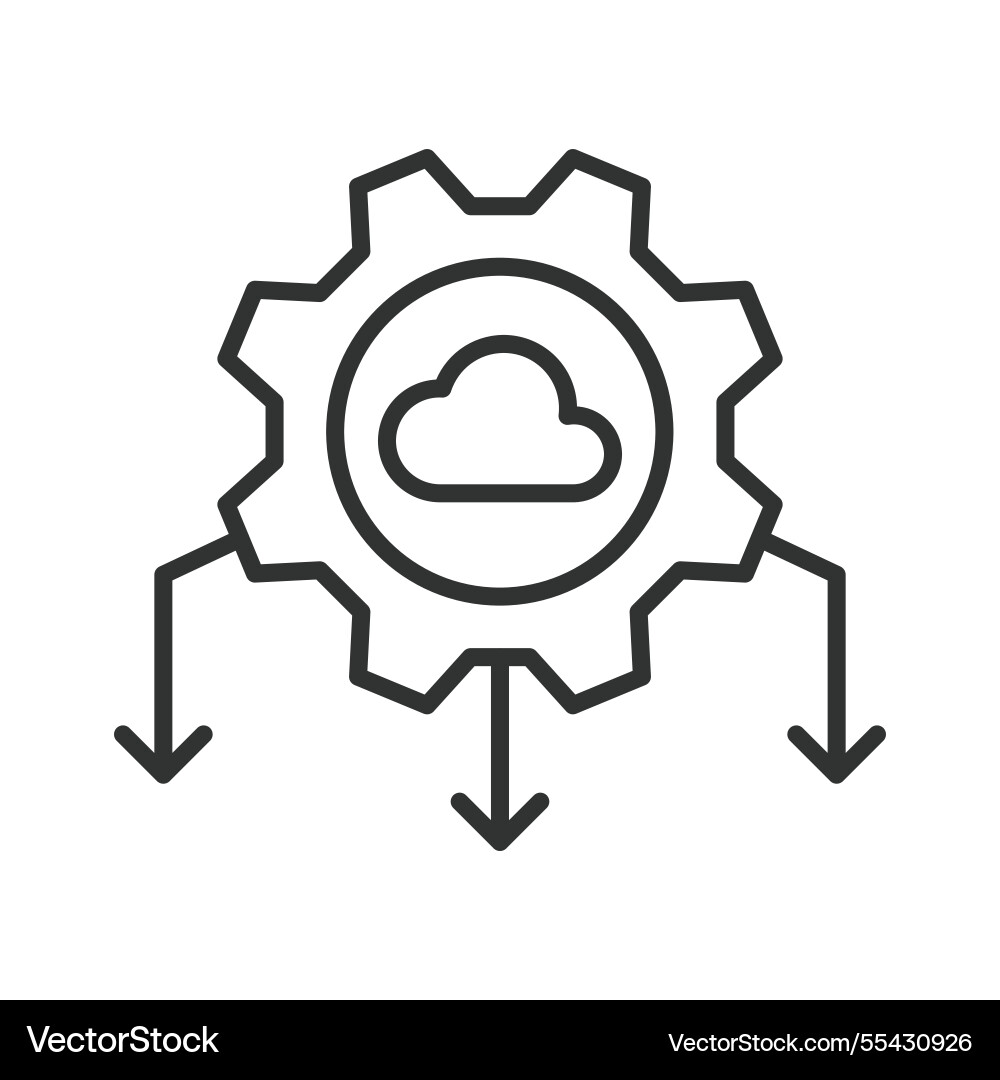 Cloud settings icon in line design clouds setting Cloud settings icon in line design clouds setting vector image