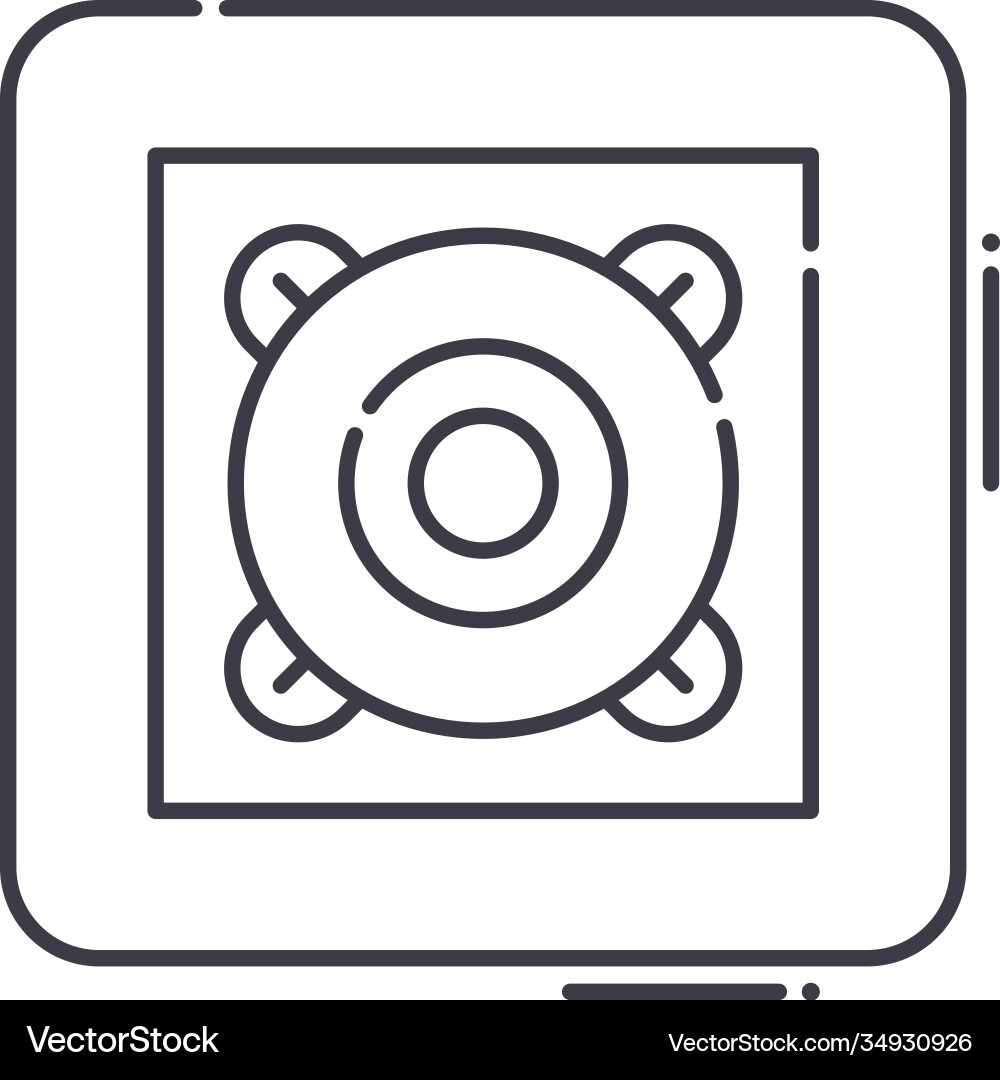 Computer speaker icon linear isolated Vector Image