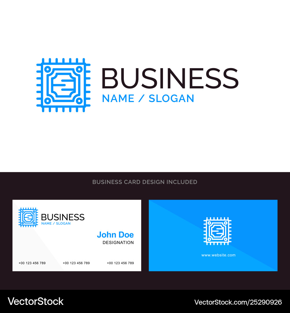 Cpu microchip Prozessor blau Business Logo Cpu microchip Prozessor blau Business Logo vektorbild