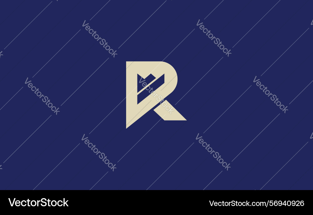 Crown logo with letter r elegant king royal Vector Image
