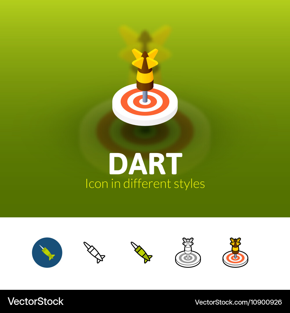 Dart icon in different style vector image