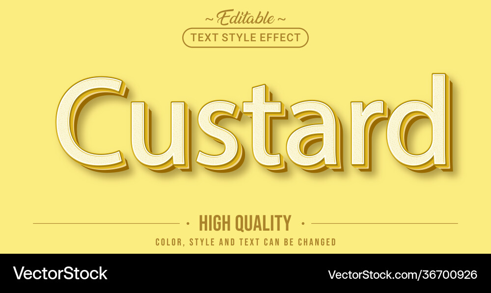 Editable text style effect - yellow custard Editable text style effect - yellow custard vector image