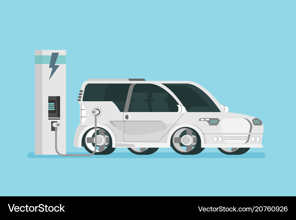 Flat future car isolated on color background Flat future car isolated on color background Vector Image