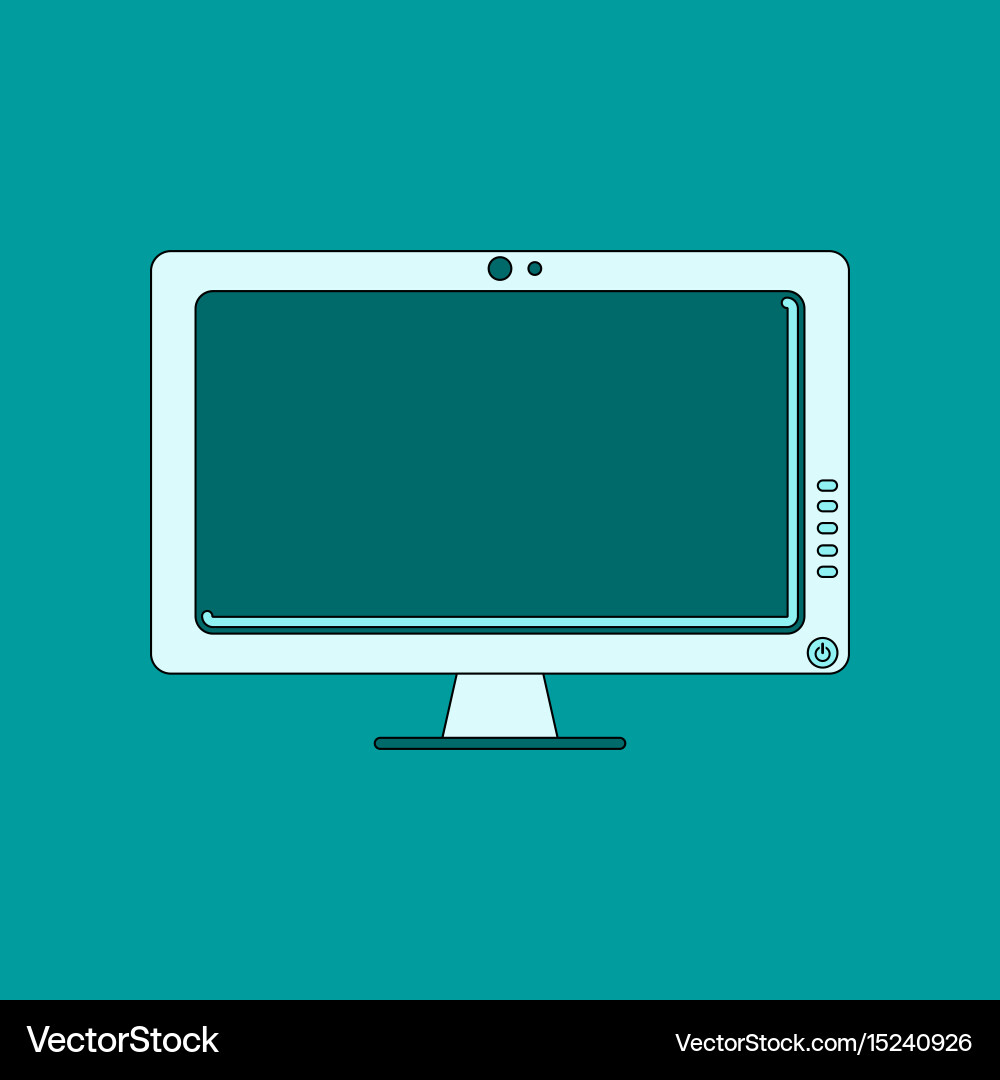 Flat icon on background computer monitor vector image