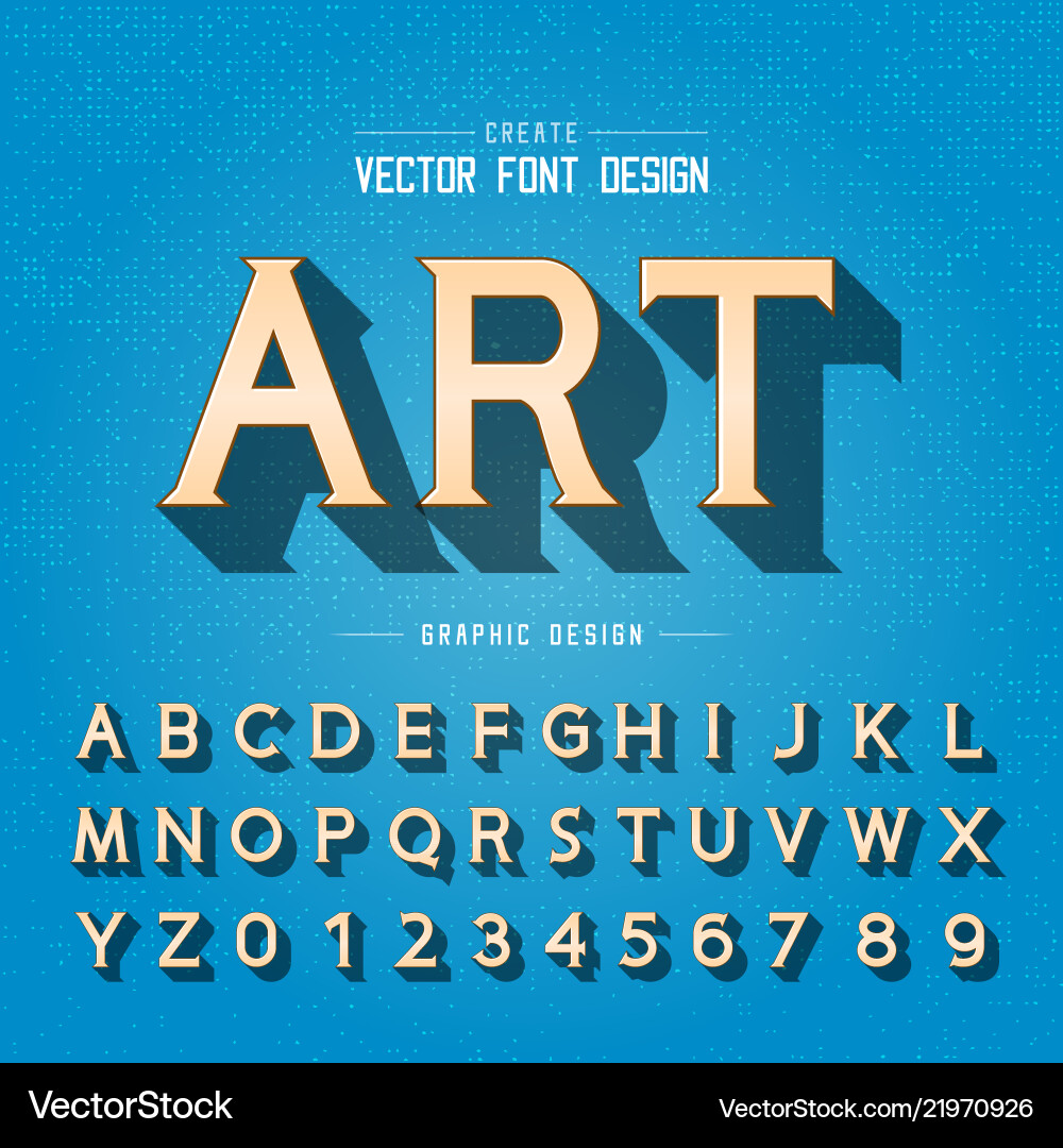 Font and alphabet art letter design graphic Font and alphabet art letter design graphic vector image