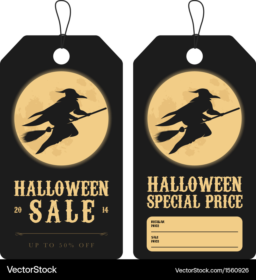 Halloween Sale Price Tags Vector Image