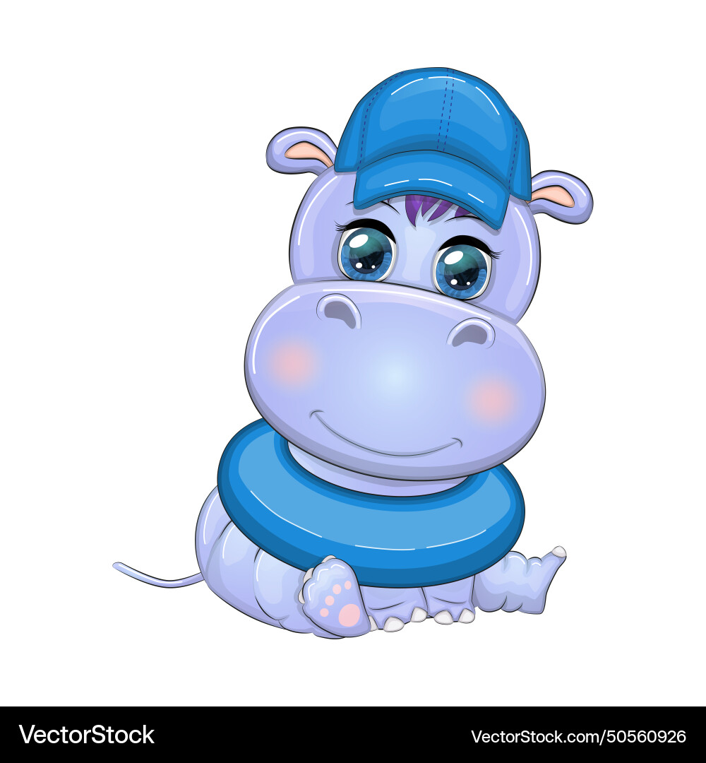 Hippopotamus Cartoon Charakter wildes Tier Hippopotamus Cartoon Charakter wildes Tier vektorbild