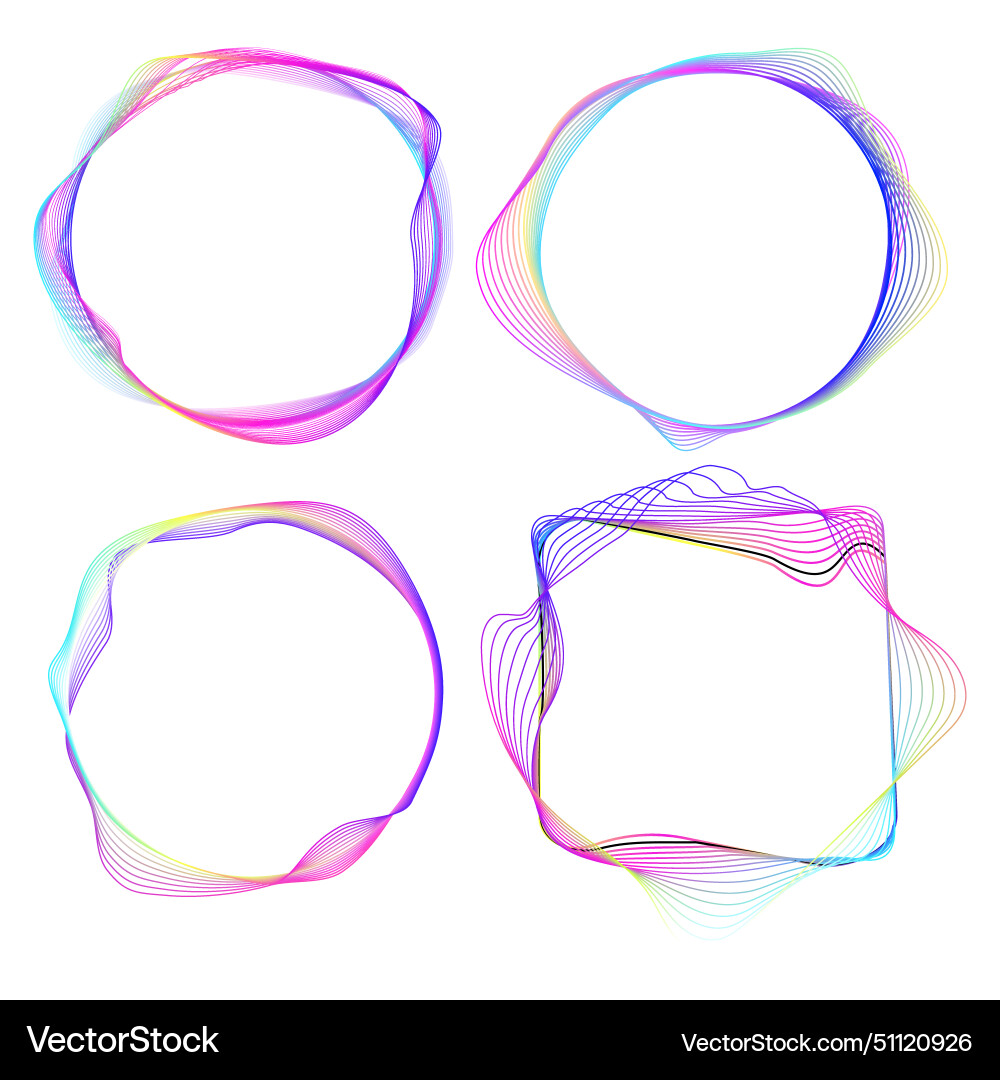 Neon glowing round and square curve shape Neon glowing round and square curve shape vector image