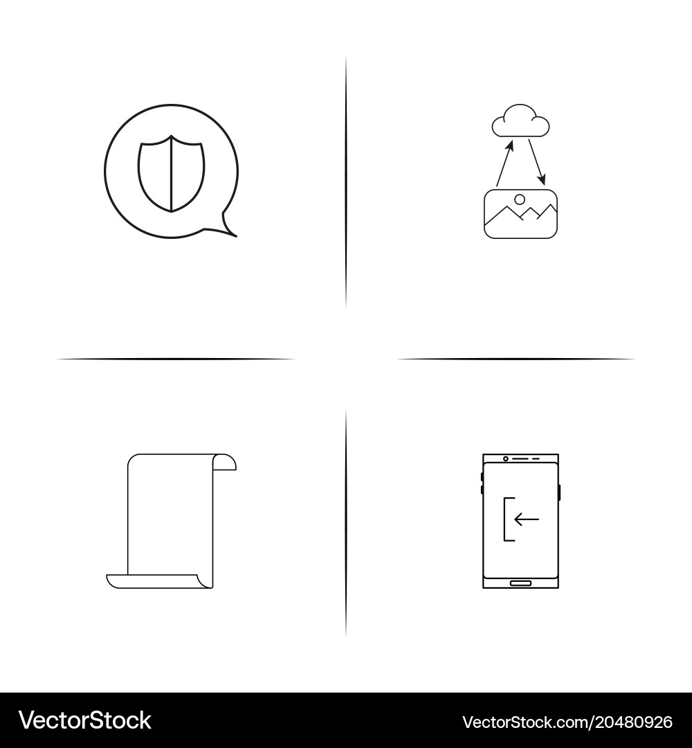 Network and database simple linear icons set Vector Image