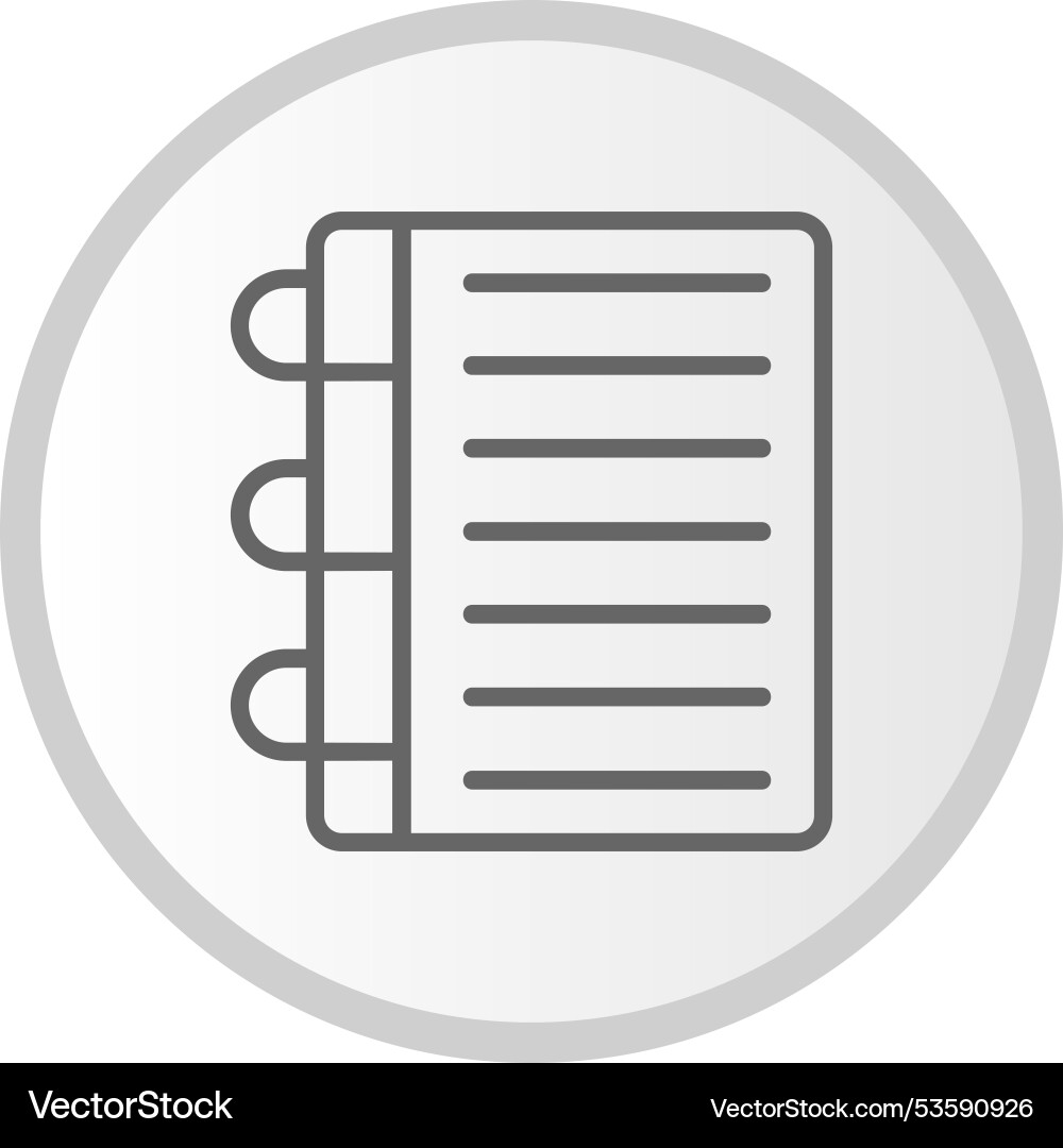 Notebook line circle grey icon vector image