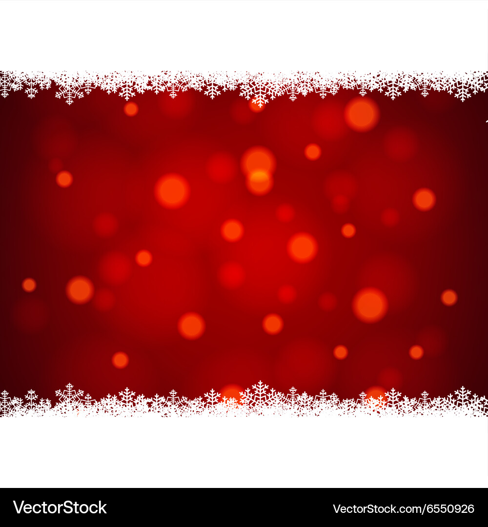 Red Shiny Snowflake Border vector image