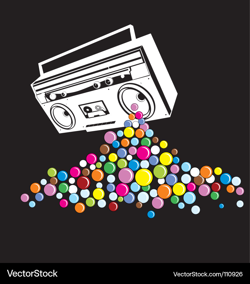 Retro Boombox Music Vector Image