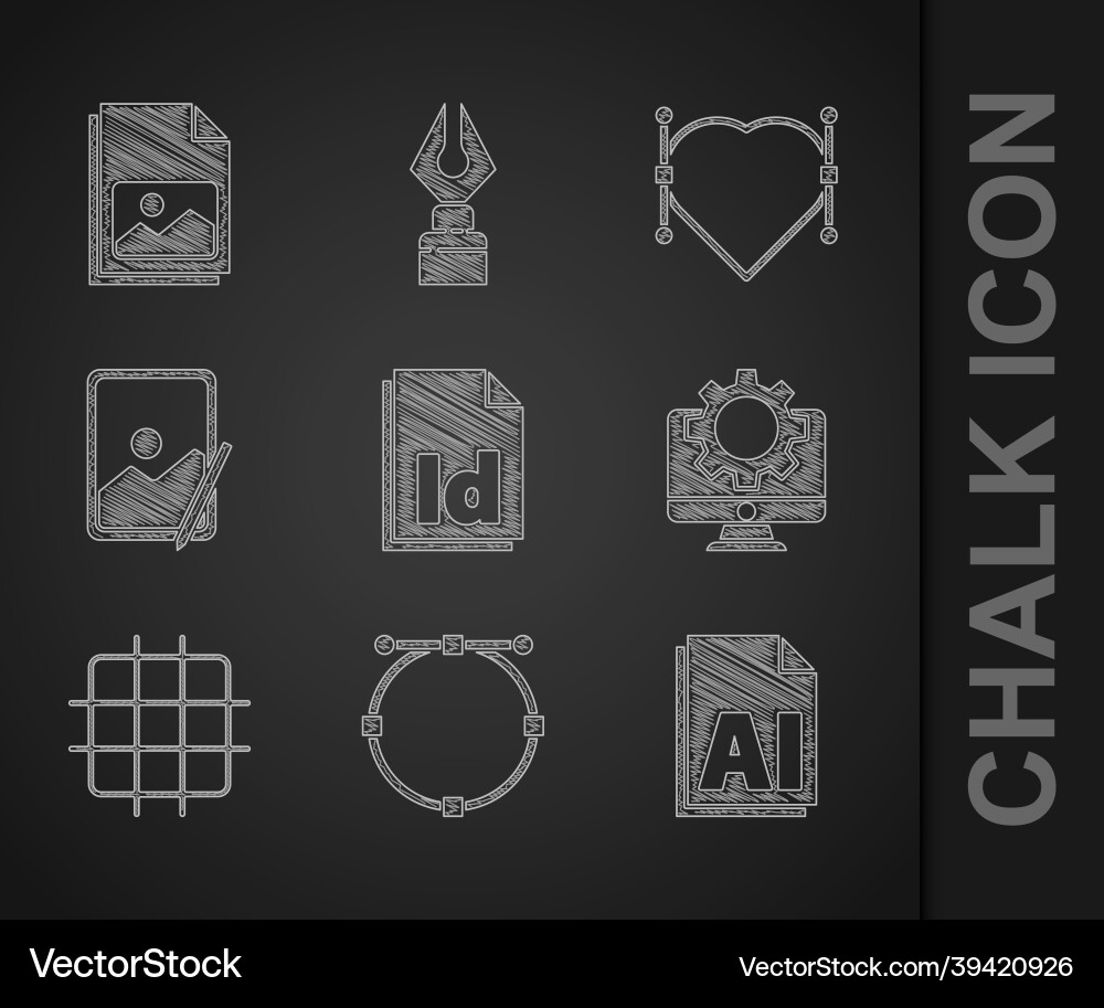 Set id file document circle with bezier curve ai Set id file document circle with bezier curve ai vector image