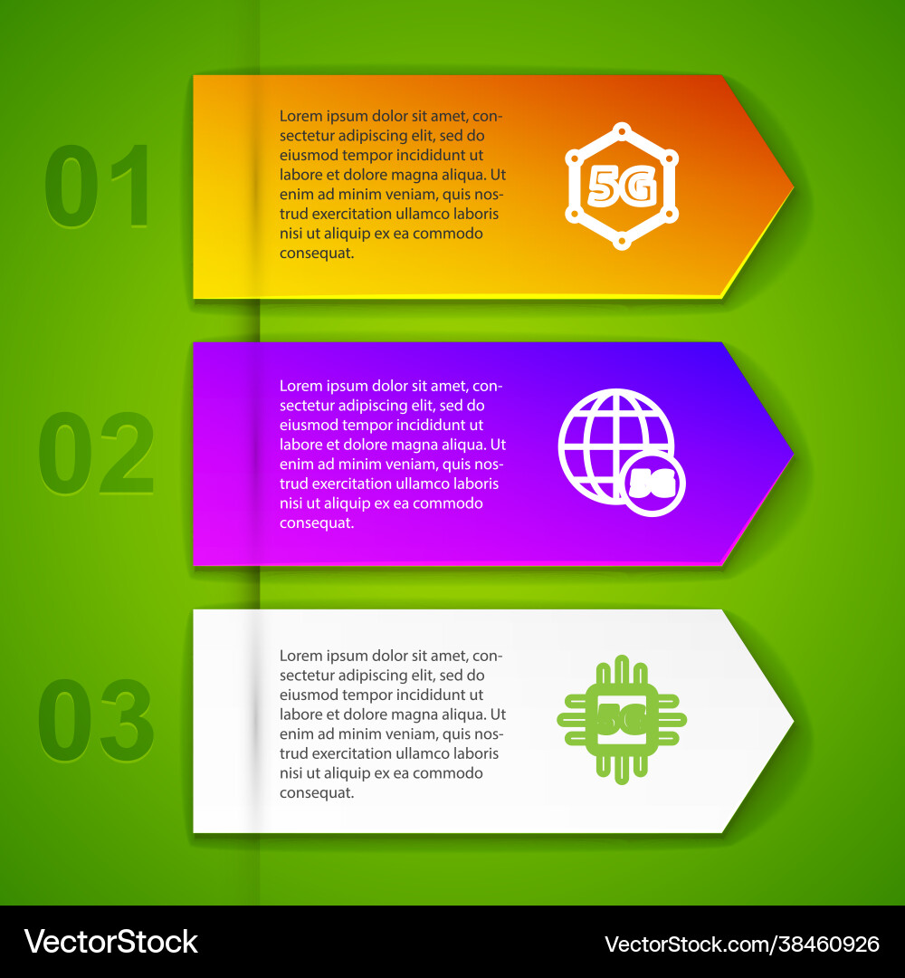 Set line 5g network processor and business Set line 5g network processor and business Vector Image