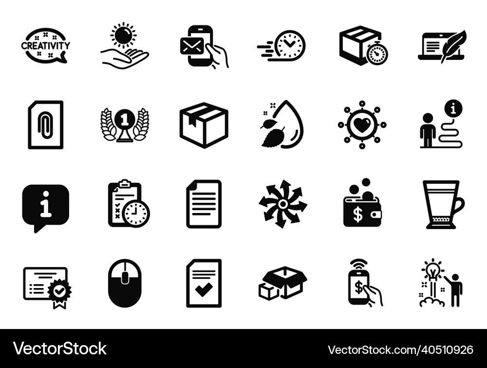 Set of simple icons related to computer vector image