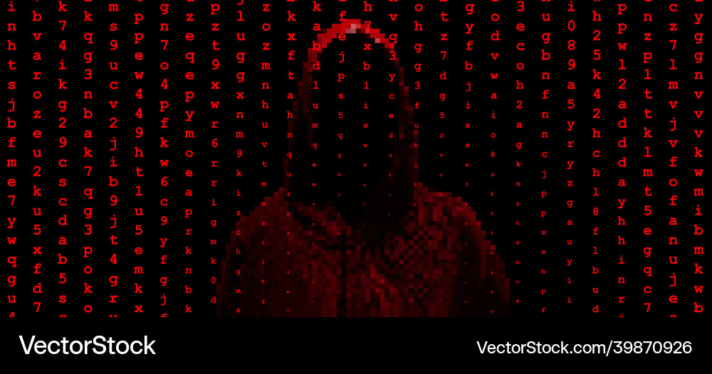 Silhouette of a hacker on background Silhouette of a hacker on background vector image