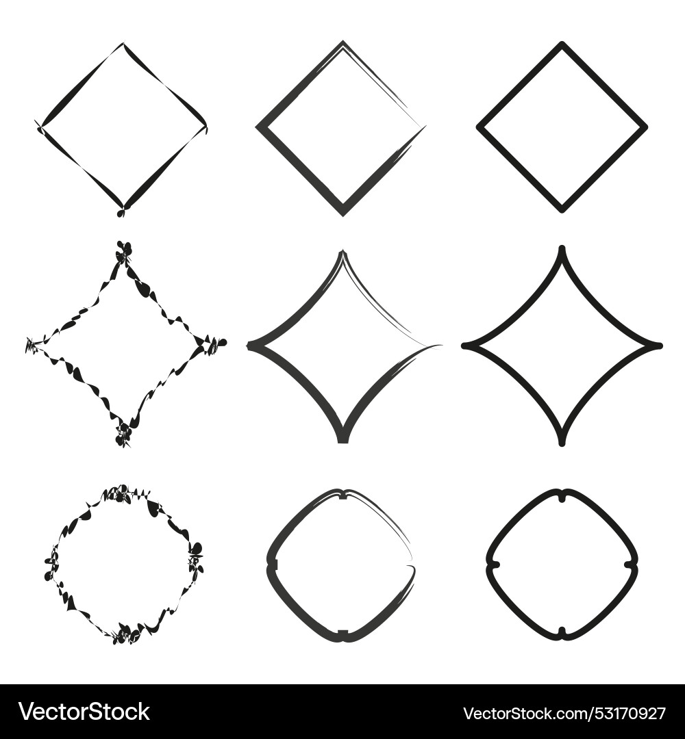 Assorted frames set square and circle borders Vector Image
