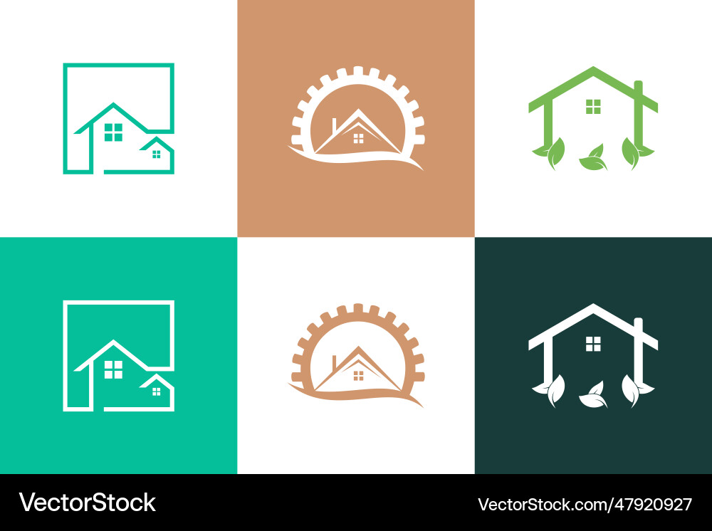 Building logo design collection with unique Building logo design collection with unique Vector Image