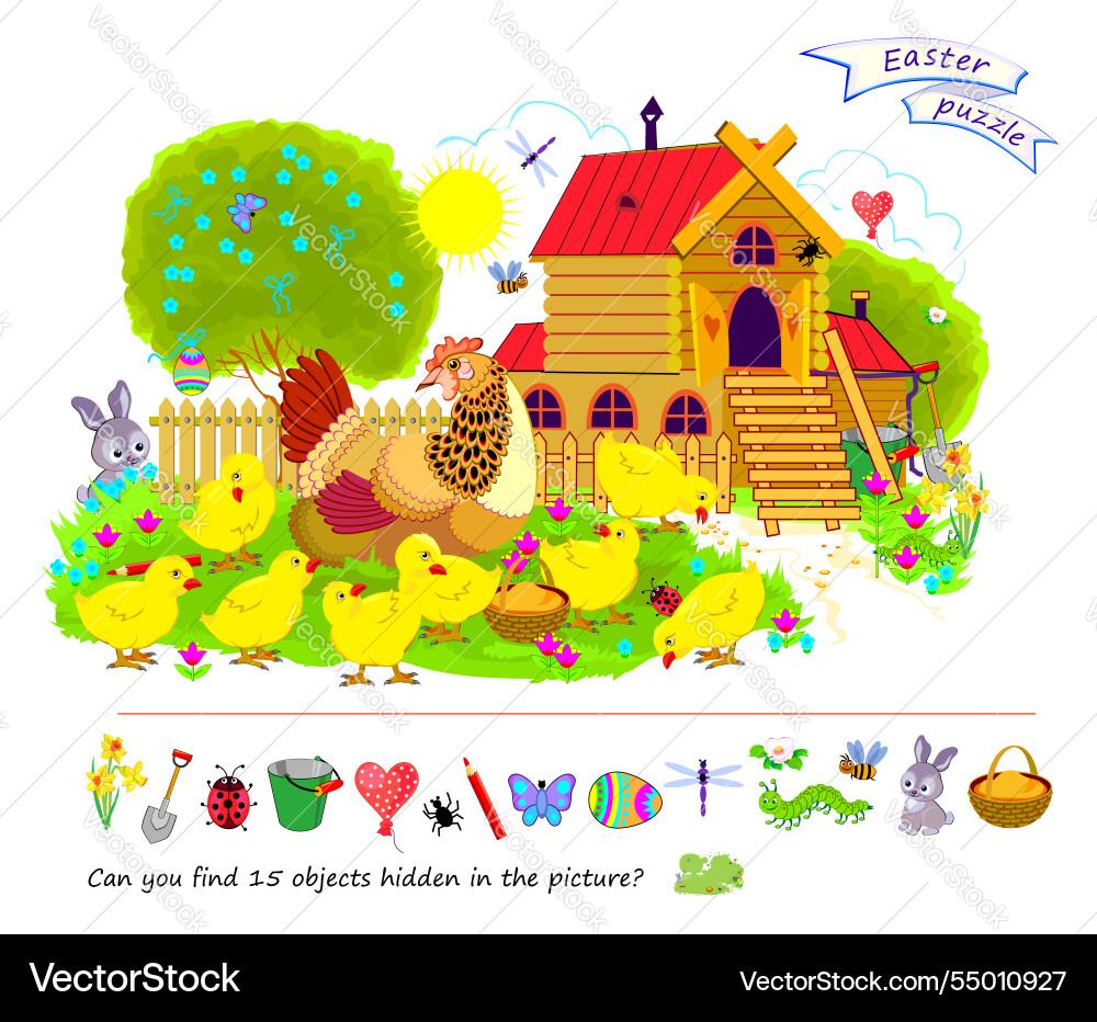 Can you find 15 objects hidden in the picture Can you find 15 objects hidden in the picture Vector Image