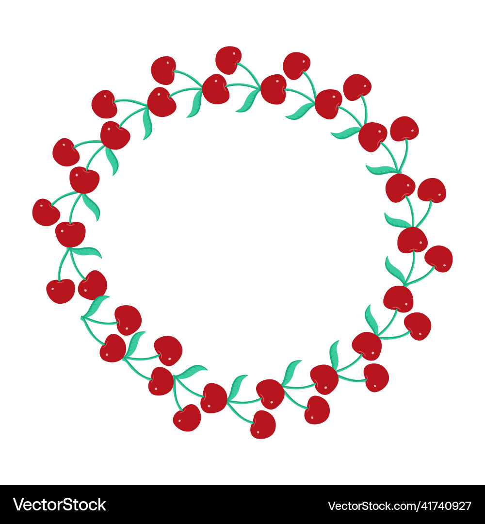 Cherry frame on a white background for use in web Cherry frame on a white background for use in web vector image