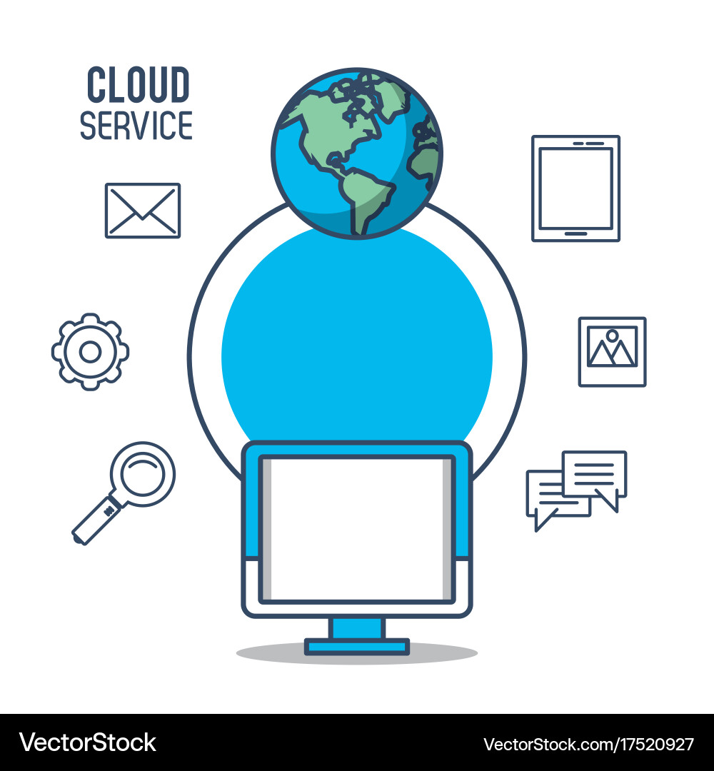 Cloud computing service vector image