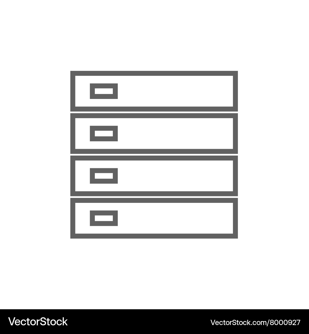 Computer server line icon vector image