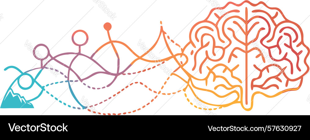 Creative thinking brain neural network design vector image