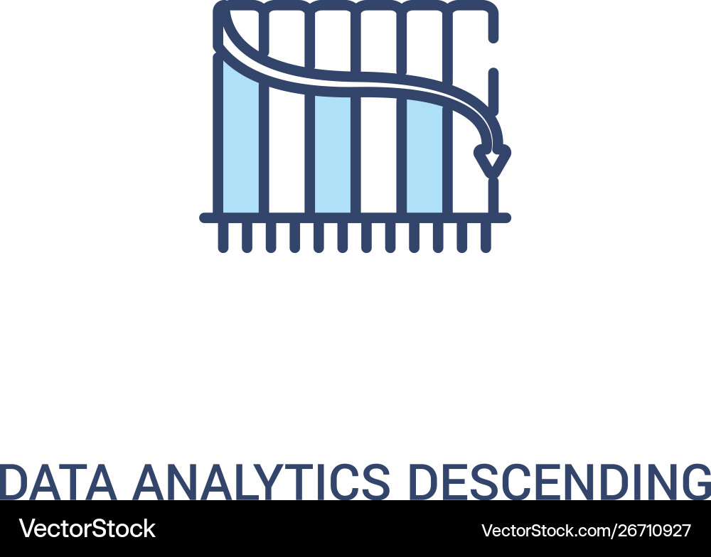 Data analytics descending line graphic concept 2 Data analytics descending line graphic concept 2 vector image