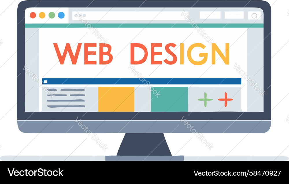 Digital UI Development Screen Vector Image