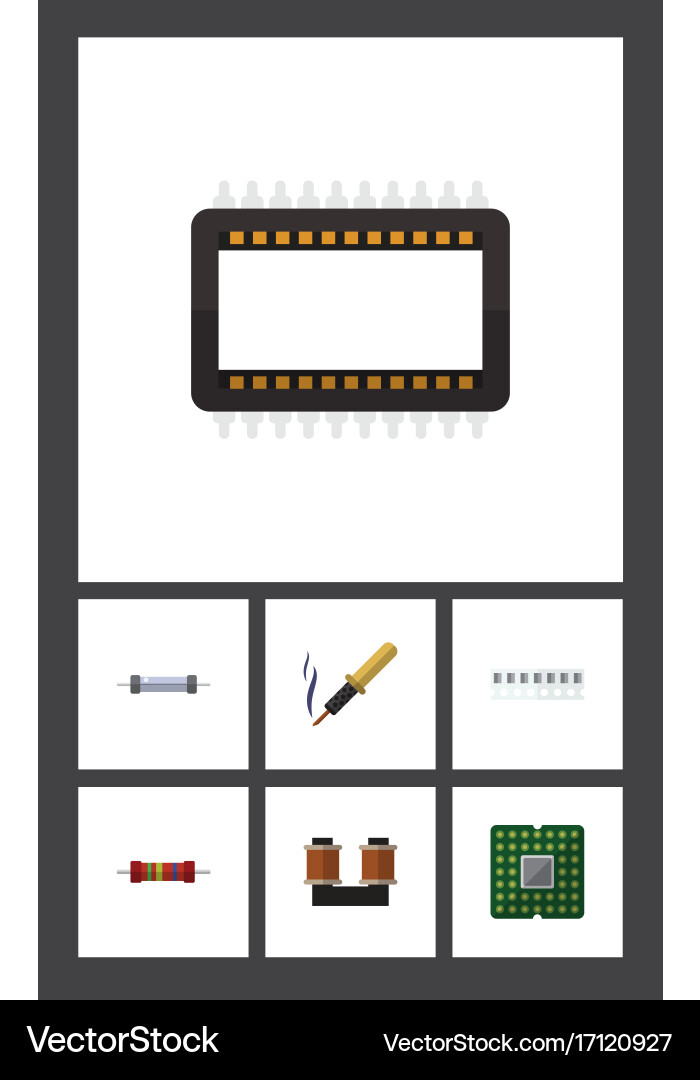 Flat icon technology set of memory resistor Vector Image