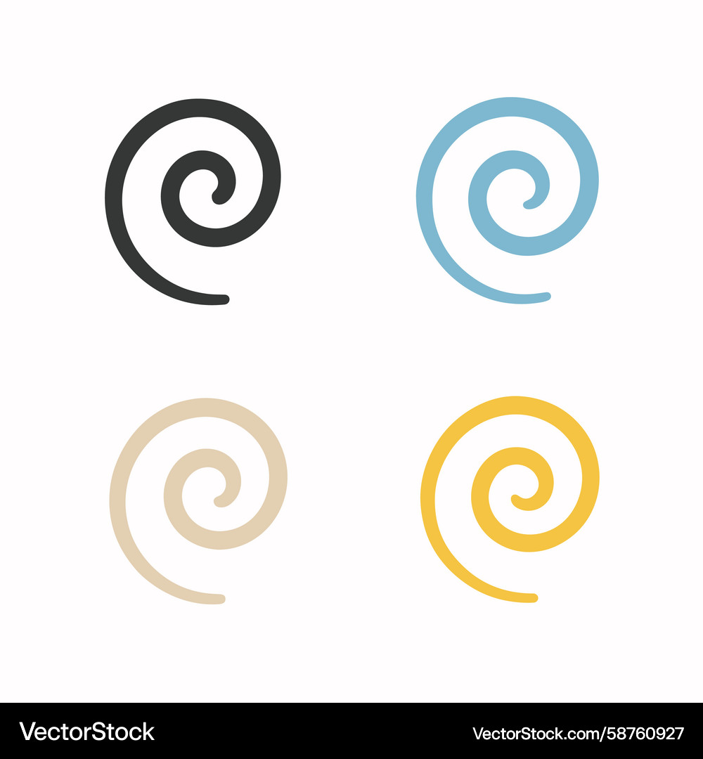 Line Art Spiral Element Vector Image
