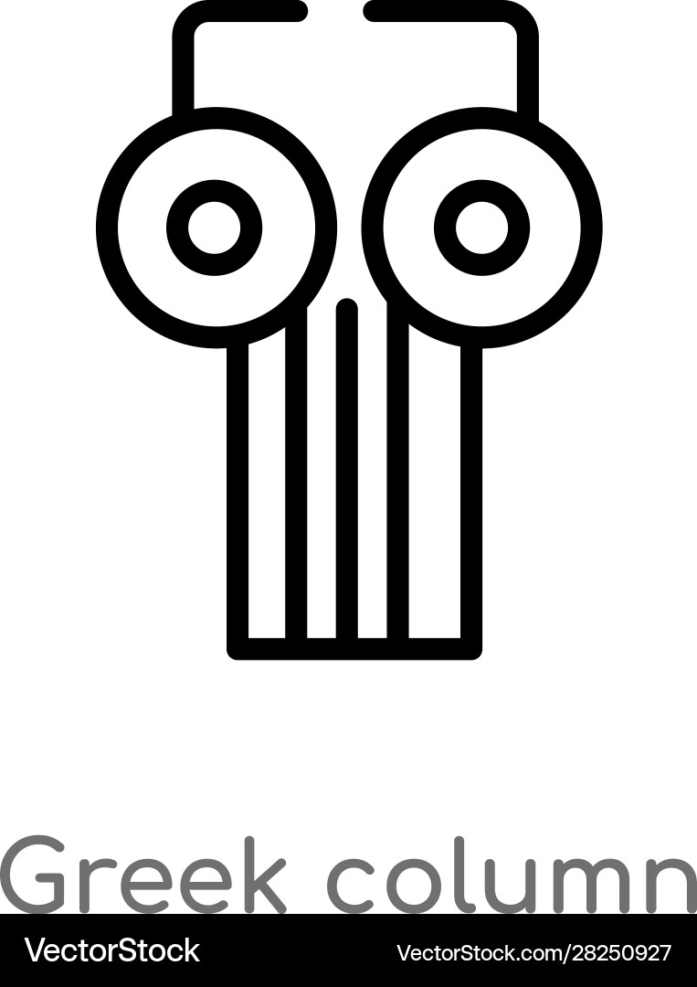 Outline greek column icon isolated black simple Vector Image