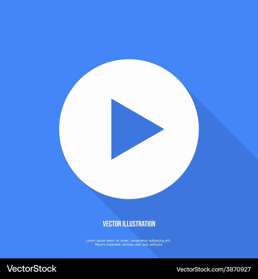 Play Button Icon - Flat Web UI vector image