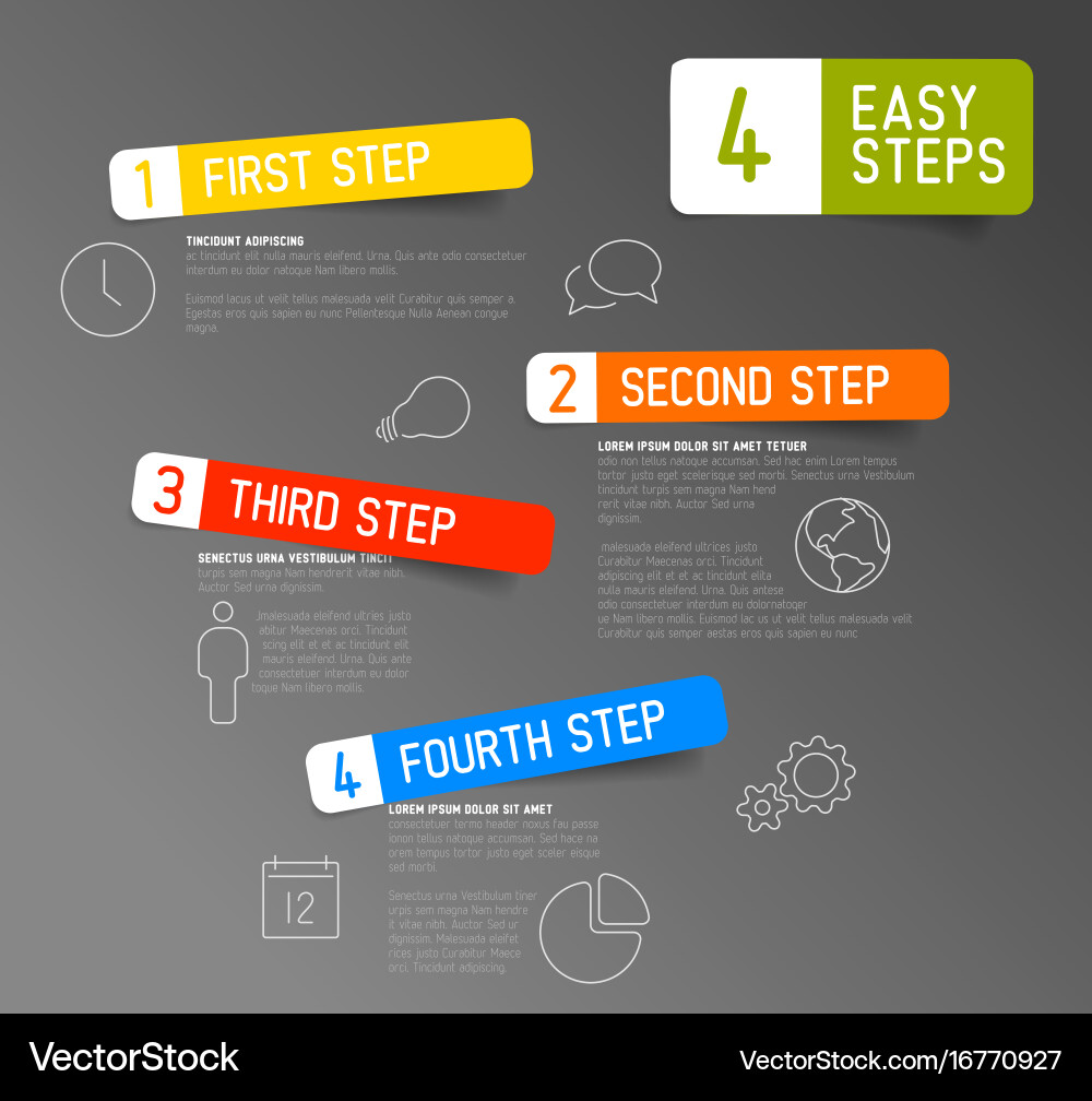 Progress Steps - 4 Simple Stages vector image