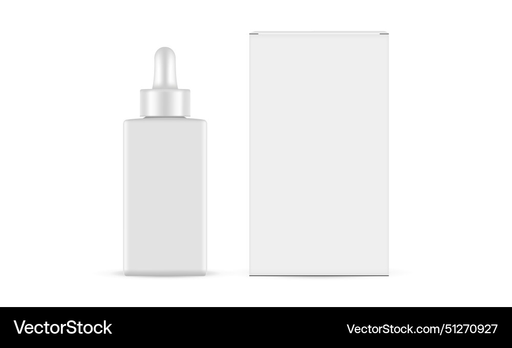 Rectangular dropper bottle paper box Vector Image
