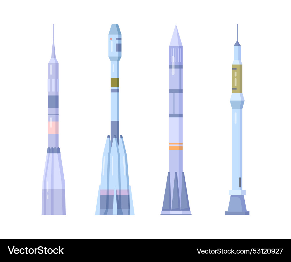 Rockets and spaceships spacecraft system Rockets and spaceships spacecraft system vector image