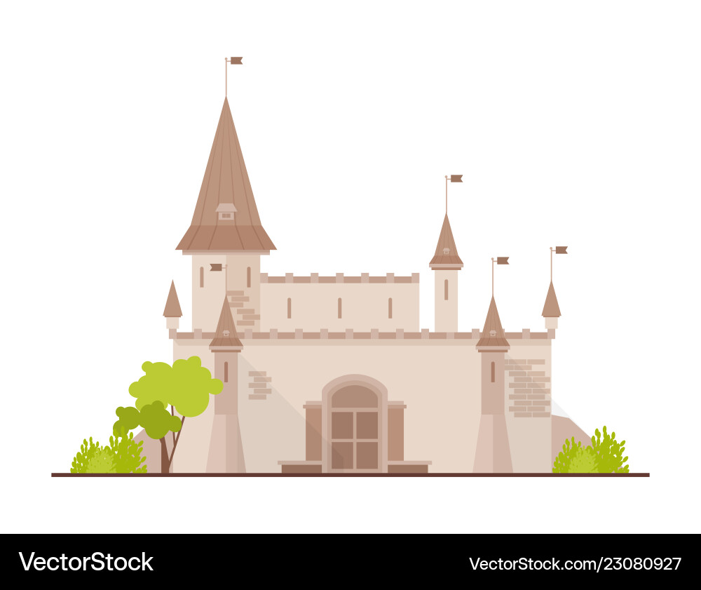 Romantic Medieval Castle Vector Image