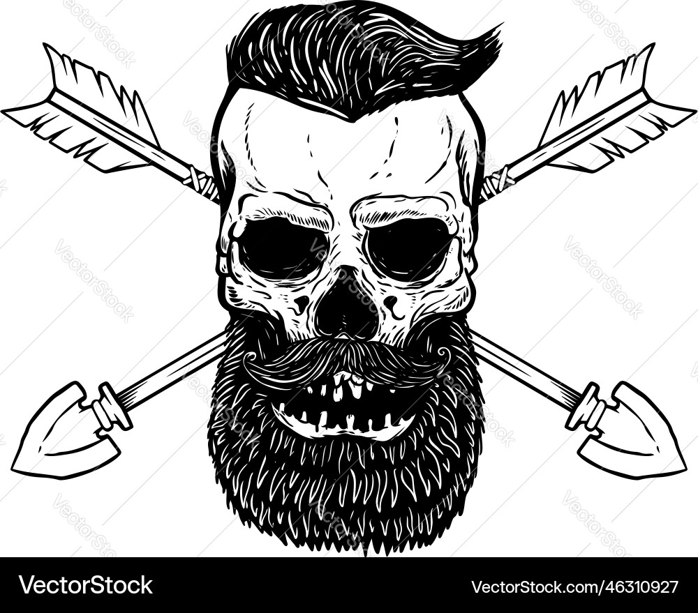 Skull with crossed arrows design element Skull with crossed arrows design element vector image