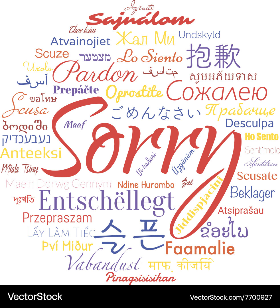 Sorry Foreign Languages Royalty Free Vector Image sorry-foreign-languages-royalty-free-vector-image