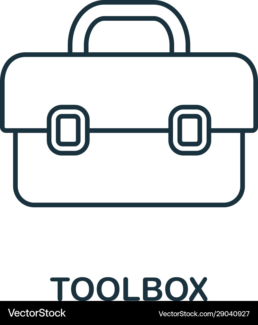 Toolbox line icon thin style element from vector image