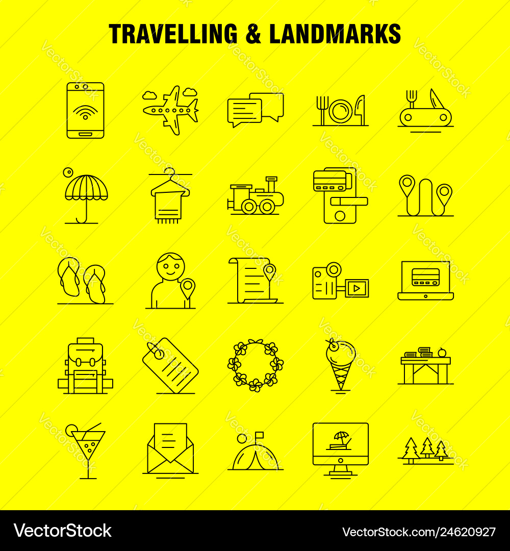 Travelling and landmarks line icon for web print Travelling and landmarks line icon for web print Vector Image