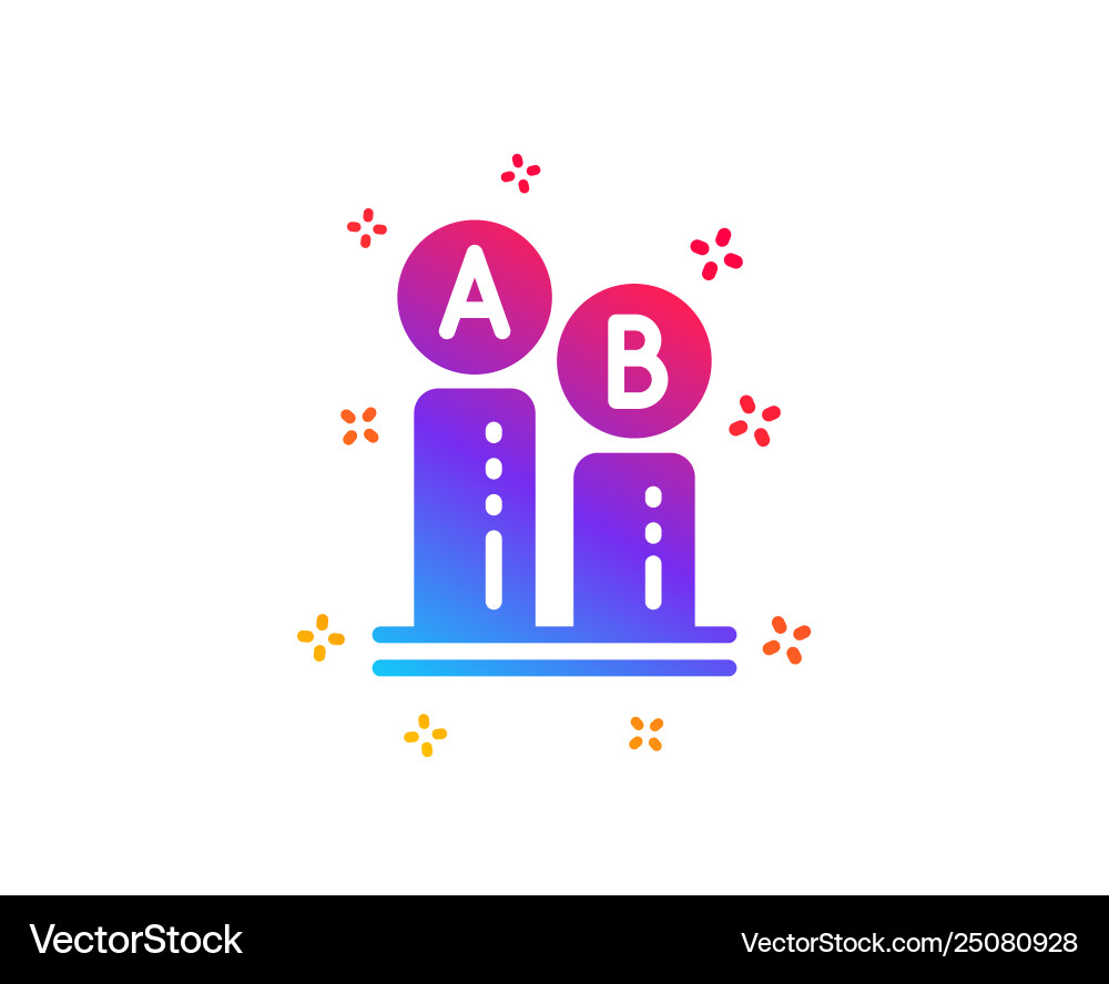 Ab testing icon ui test chart sign Vector Image