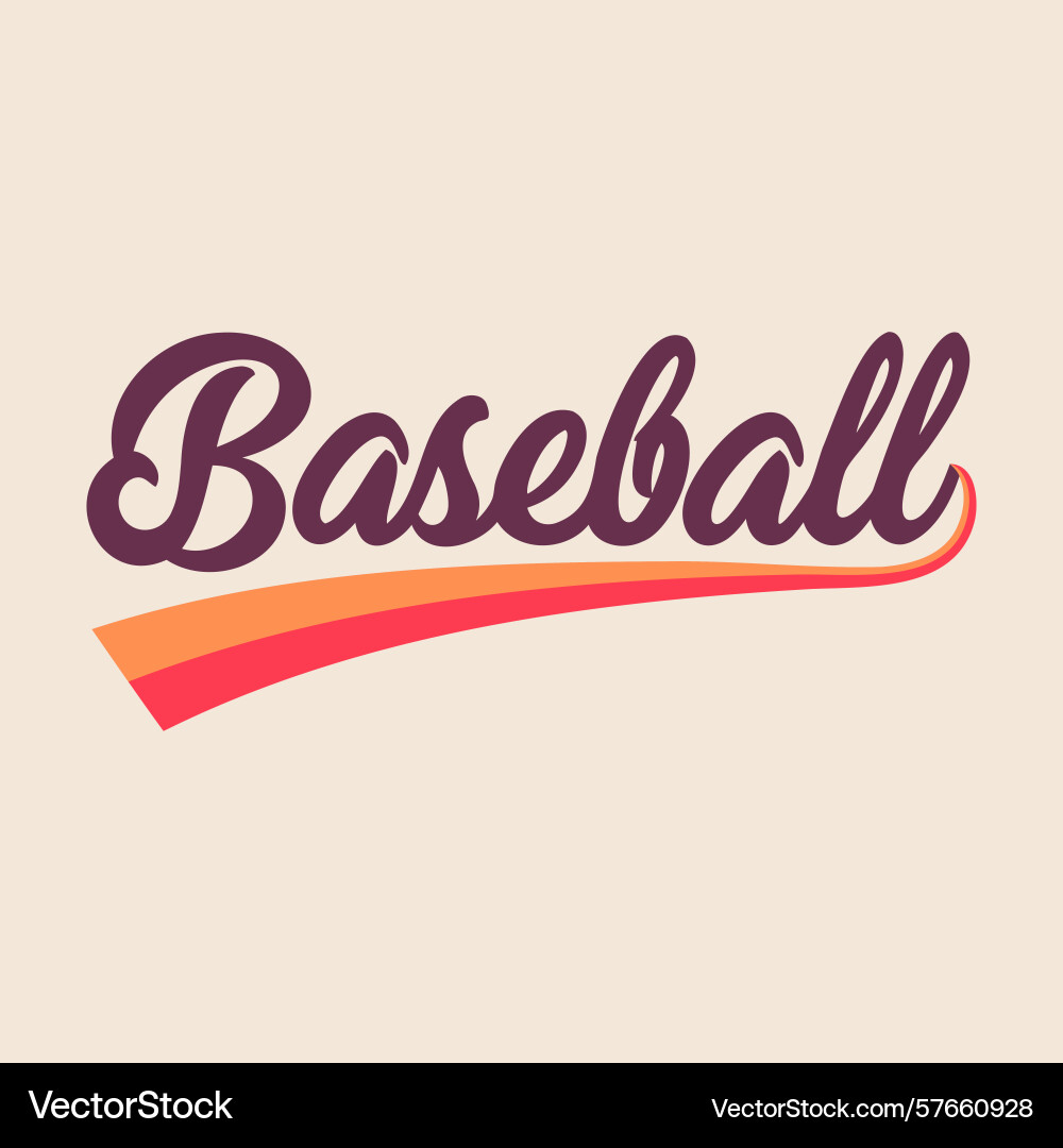 Baseball script font with retro swash Vector Image