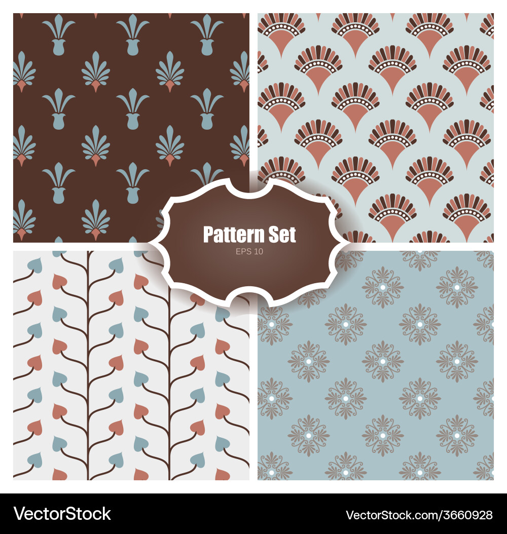 Botanical Leaf Pattern Set vector image