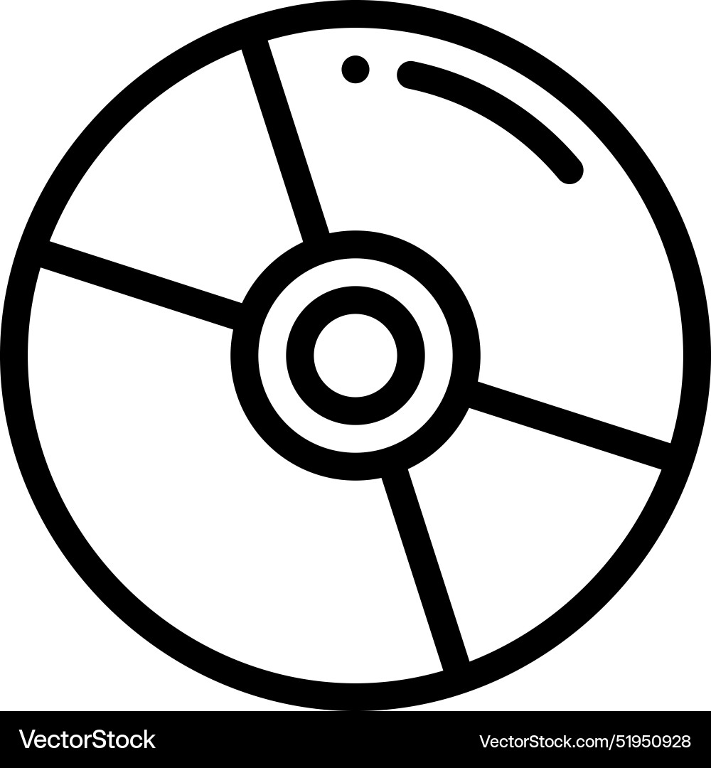 Cd icon thin linear style design isolated vector image