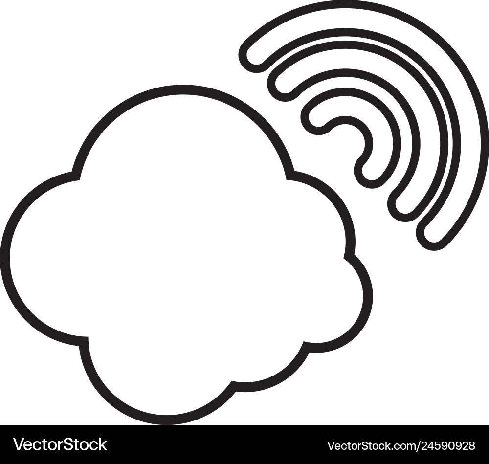 Cloud computing with wifi signal vector image