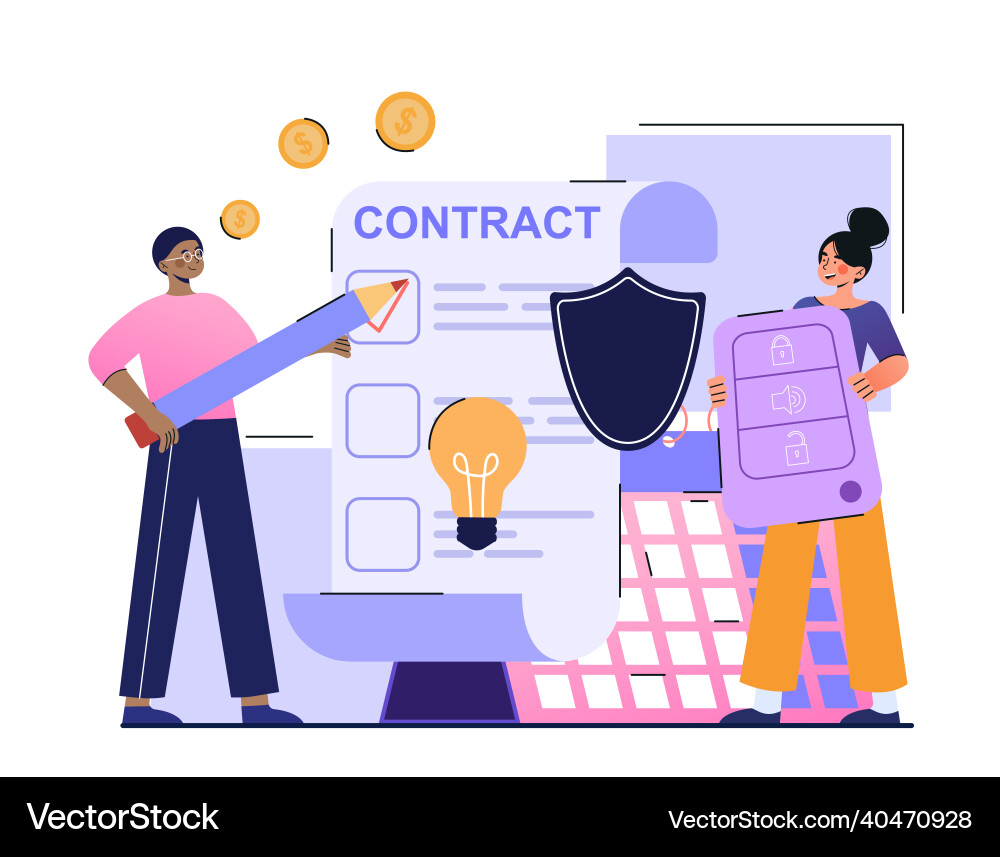 Concept of licensing contract Concept of licensing contract vector image