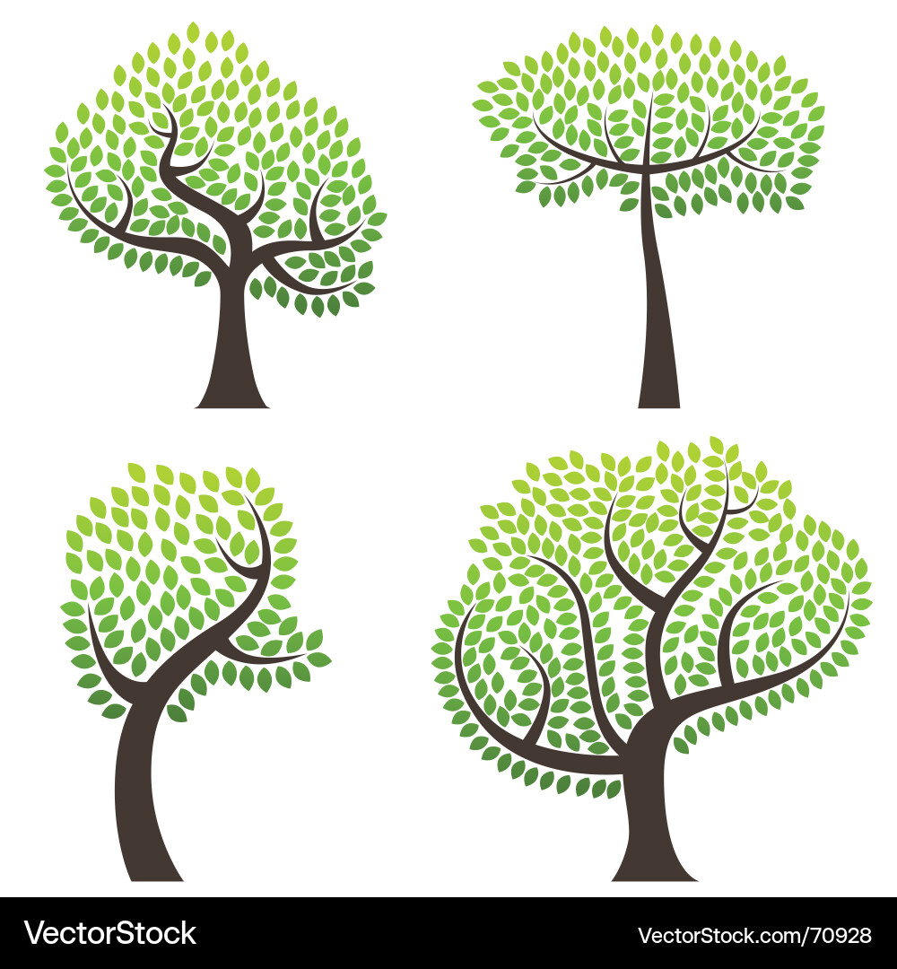 Elegant Tree Silhouettes Royalty Free Vector Image