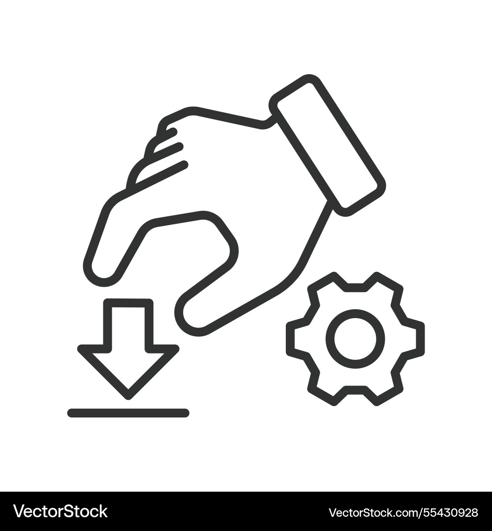 Fix file download icon in line design vector image